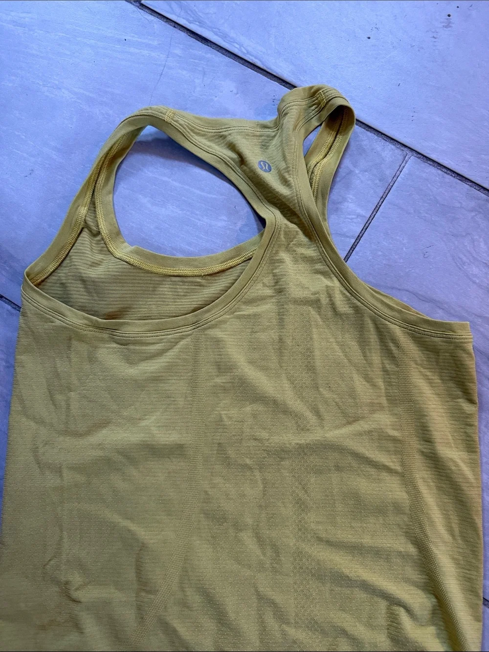 yellow lululemon racer back tank